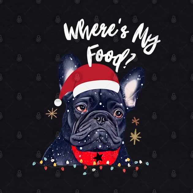 Adorable Blue French Bulldog Puppy in Christmas Costume Food Christmas Foodie by Mochabonk